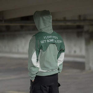 <b>Men's</b> <b>Green</b> Regular Sleeve Casual Oversized 100% Cotton Fleece Pullover <b>Hoodie</b> Urban Streetwear Outerwear for Summer - Product Image 5