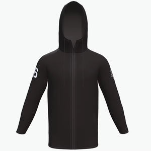 Sweat à capuche de sport à manches longues pour hommes, vêtements de sport d'été, fermeture à glissière, séchage rapide, respirant, grande taille, deux poches latérales, impression ODM - Product Image 1