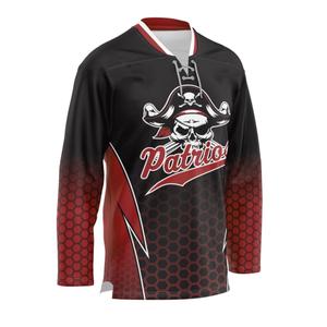 Jersey de Hockey sobre Hielo Bordado de Alta Calidad Personalizado de Fábrica, Malla de Poliéster con Impresión por Sublimación, Logotipo Personalizado, Nombre del Equipo - Product Image 1