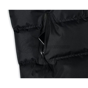 Blouson Homme 2026 à Capuche Col Montant Rembourré Respirant Coupe-Vent Remplissage Coton Design Personnalisé Couleur Personnalisée Fermeture Éclair Noire - Product Image 6
