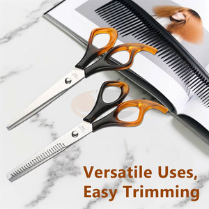 Ciseaux de barbier professionnels en acier inoxydable pour gaucher, kit de ciseaux effilants, qualité supérieure, personnalisable, lame de rasoir texturisante - Product Image 5