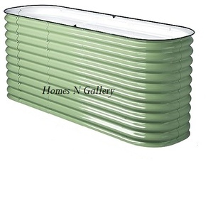 Kit de lits de boîtes de jardin surélevées de jardinière ovale de jardin en métal galvanisé de vente chaude pour légumes, fruits et plantes à fleurs - Product Image 4