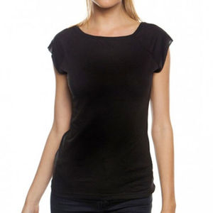 T-shirts pour femmes les plus vendus, tissu doux, 100% coton, coupe ajustée, respirant, vêtements d'été pour l'extérieur, logo personnalisé, service OEM - Product Image 4