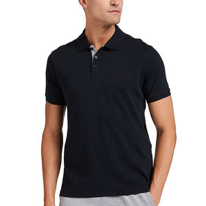 Polo de algodón con solapa de negocios a la moda para hombre, camiseta de Golf lisa de manga corta, Polo transpirable con estampado de algodón 100% para hombre - Product Image 1