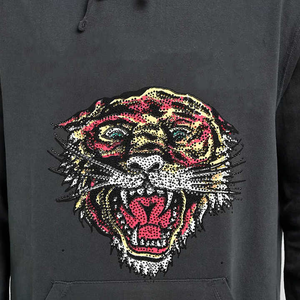 Sweat à capuche en coton 100% avec strass pour l'hiver 2025, streetwear de haute qualité, nouveau design, prix de gros, prix bas, pull pour homme - Product Image 1