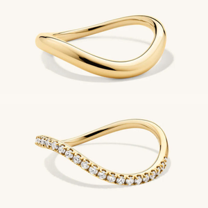 Anillo Curvo de Plata de Ley 925 Chapado en Oro de 18K con Circonita Cúbica, Elegante Anillo de Compromiso, Boda, Joyería para Novia, Anillos Apilables, Regalos de Aniversario - Product Image 3