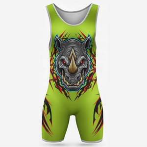 ชุดมวยปล้ำผู้ชายไซส์ใหญ่แบบกลับด้านได้ ระบายอากาศดี ผลิตจากผ้าสแปนเด็กซ์/โพลีเอสเตอร์ รับสกรีนโลโก้ตามสั่ง แบบไม่มีสายรัด ติดกระดุม - Product Image 2