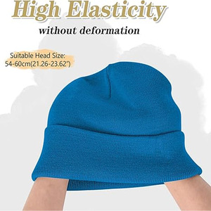 Fitspi Hat Men's <b>Winter</b> Solid Color Knitted Woolen Cap Women's <b>Warm</b> Beanie Hats Sleeve Cap Wholesale - Product Image 3