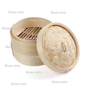 Cuiseur vapeur en bois de bambou de la plus grande qualité Dernière conception Forme ronde Taille personnalisée Dim Sum Box By Home Arts - Product Image 3