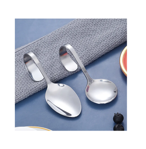 Cuillères de service de nourriture de partie de banquet de mariage d'acier inoxydable avec la cuillère et la fourchette de service en métal de poignée - Product Image 3