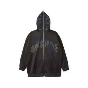 Sweat à capuche zippé oversize de haute qualité avec logo personnalisé imprimé bouffant chaud avec fermeture éclair à capuche Basics coton mélangé - Product Image 1