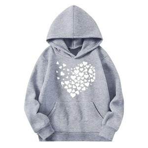 เสื้อฮู้ดน้ำหนักเบาสำหรับเด็กผู้หญิง ผ้าฝ้าย 100% เนื้อผ้านุ่ม สวมใส่สบาย ดีไซน์เองได้ เหมาะสำหรับเวลาเล่นในโรงเรียนและกิจกรรมนอกสถานที่ - Product Image 3