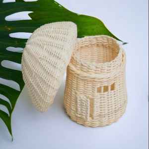 Hermosa cesta tejida a mano en forma de hongo de ratán, cesta móvil de almacenamiento para casa de muñecas con tapa para niños, cesta de decoración para sala de juegos - Product Image 4