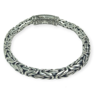 NY-CHB004-V2-Silver Chain <b>Bracelet</b> <b>Byzantine</b> Classic Design Chain Sterling Silver Bali Chain for Gift Women Men Unisex - Product Image 2