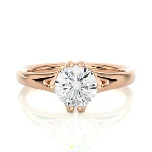 1.10 CTW round Cut Split Shank Moissanite <b>Ring</b> for Women Anniversary & Birthday Gift for Love - Product Image 1