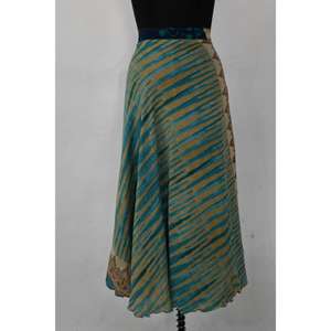 Style Vintage pour femmes vêtements d'été jupe portefeuille en soie longue réversible 2 couches taille magique Wrap Saree maillots de bain Style à la mode - Product Image 2