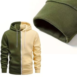 Meilleur fournisseur, vente chaude, nouvelle arrivée, sweat-shirts et sweats à capuche pour hommes en coton et polyester à deux tons, fermeture éclair, surdimensionnés - Product Image 3