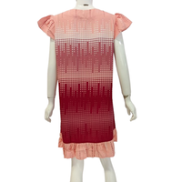 Chemise de nuit élégante pour femme à motif géométrique, imprimé batik, manches courtes, longueur genou, 100 % rayonne, respirante et ultra douce