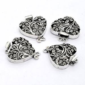 Fermoir Marquise Bali en argent oxydé à 3 brins plaqué or 18 carats pour la fabrication de bijoux B212 - Product Image 4