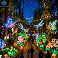 Solution clé en main de lanternes de festival pour jardin botanique, forêt enchantée, sentier d'exposition de lanternes végétales pour attraction nocturne