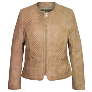 Blush Latoya Chaqueta de cuero para mujer, chaquetas de cuero con estilo para mujer, chaqueta de motorista de Nappa negra con pespuntes - Product Image 6