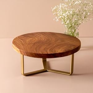 Elegante y moderno soporte de madera para pasteles con acabado esmaltado con tapa decorativa en forma de cúpula, perfecto para bodas y pasteles de Navidad - Product Image 3