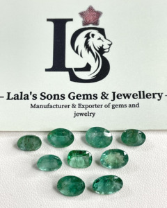 Esmeralda Zambiana 100% Natural de Alta Calidad, 6x8-7x9mm, Forma Ovalada Calibrada, Color Verde Azulado, Gema Suelta para Joyería - Product Image 5