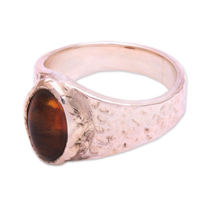 Anillo de cóctel elegante en forma de ojo de Plata de Ley 925, bisel de piedras preciosas de ámbar Natural hecho a mano para fiestas, regalos, aniversarios - Product Image 2