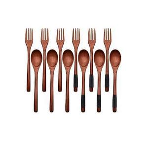 Ensemble de 3 nouveaux couverts en bois de manguier faits à la main de haute qualité conception personnalisée cuillère à couverts en bois ronde fabricant en gros fournisseur - Product Image 4