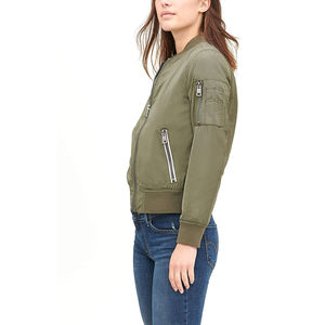 Chaqueta Bomber de invierno informal de nuevo estilo para mujer, cómoda, transpirable, de cuero acolchado, con cremallera personalizada, servicio OEM disponible - Product Image 2