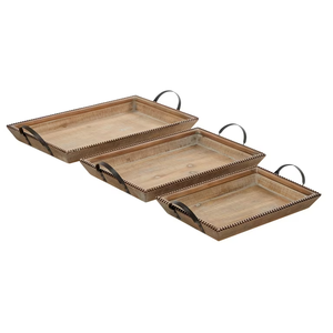 ถาดเสิร์ฟไม้อาเคเซียถาดโลหะตกแต่งที่จับแบบชนบทถาดขนมไม้ - Product Image 5