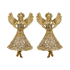 Elegantes pendientes tradicionales AD, joyería Artificial de lujo, chapado en Mehndi, estilo de moda para fiesta, joyería de imitación antigua, Exportación - Product Image 2
