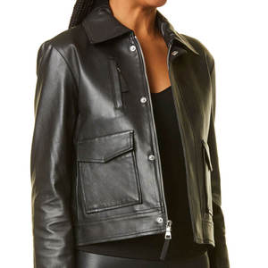 Chaqueta de Cuero PU Acolchada y Transpirable de Alta Calidad al por Mayor para Mujer, Chaqueta de Piel de Oveja Moderna para Mujer - Product Image 4