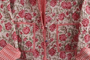 Chaqueta corta de algodón con estampado floral | Chaqueta acolchada estampada | Chaqueta de otoño invierno de estilo bohemio - Product Image 3