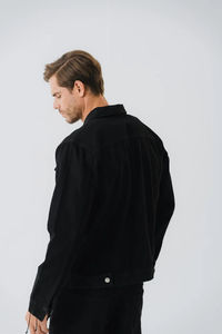 Chaqueta vaquera larga de gran tamaño para hombre, OEM, prendas de vestir exteriores informales con lana y tela, abrigo abotonado para otoño, prendas de vestir exteriores informales para hombre - Product Image 2