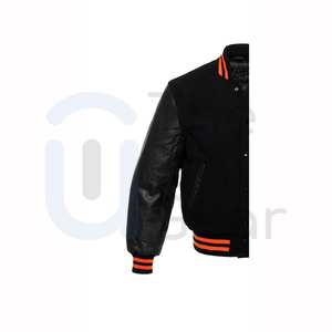 Veste universitaire personnalisable pour homme, style streetwear, veste de moto, saison hivernale, 100% coton, logo frontal, vente en gros - Product Image 3