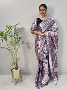 Sari Indio de Boutique, el Más Vendido, Elegante, Estiloso y Sofisticado, de Seda Pura, Exclusivo, Étnico, Digital, para Fiestas, Uso Diario, Moderno - Product Image 2