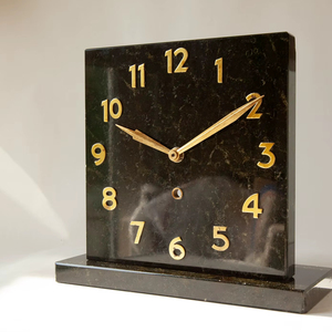 The CRAFT EXIM Luxury Natural <b>Marble</b> Quartz Art Deco Desk <b>Clock</b> Premium Handcrafted Decor for Home Office - Product Image 1