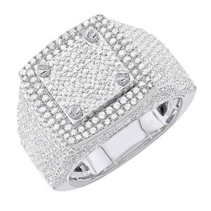 Anillo de diamante de moissanita VVS de moda en S925 plata chapado en oro rosa lujoso Hip Hop Iced Out anillo de hombre personalizado - Product Image 1