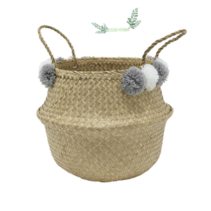 Panier de rangement en jonc de mer naturel écologique-Décoration d'intérieur à usage quotidien fabriquée au Vietnam - Product Image 1