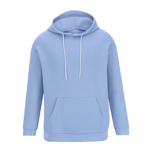 Sudadera con Capucha Azul Marino para Hombre, Corte Holgado, Color Sólido, Informal, Tejida, Manga Larga, con Bolsillos, para Otoño - Product Image 5