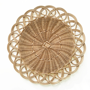 Manteles individuales redondos de ratán hechos a mano, manteles tejidos naturales, decoración de mesa de comedor resistente al calor para cocina y restaurante - Product Image 2