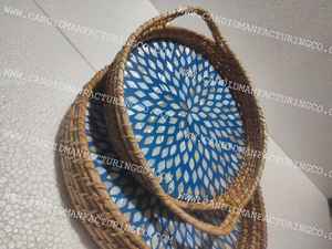 Bandeja de servicio de ratán nácar de calidad superior Regalo entretenido decorativo para mamá - Product Image 4