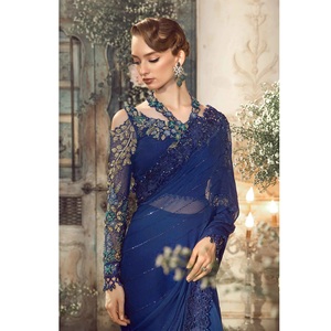 NUEVO WS INTERNATIONAL NUEVO Modelo Famoso Venta caliente Vestido de Sari de seda formal Diseñador paquistaní e indio Sarree Sari para fiestas - Product Image 6