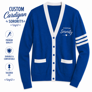 Sorority Cardigan <b>Custom</b> Unisex 100% Cotton Breathable V-neck Anti-Wrinkle Quick Dry Standard Thickness High Quality Winter - Product Image 1