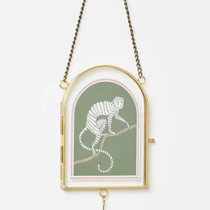 Square Shape Metal and <b>Glass</b> Photo <b>Frame</b> With <b>Hanging</b> Chain Home Decorative - Product Image 3