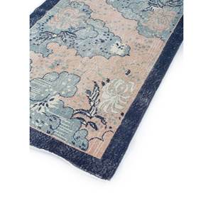 Tapis en laine bleue vintage fait main, motif floral abstrait, pelucheux, pour la maison, le salon, le couloir, tapis rectangulaire tressé - Pae-2345 - Product Image 2