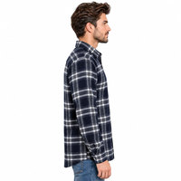 Chemise décontractée en flanelle pour homme, manches longues, à carreaux, col rabattu, boutonnée, pour l'hiver, logo personnalisé