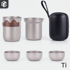 Ensemble de thé Gongfu en titane pur écologique, durable, antibactérien, léger, pour les voyages en plein air <span class=keywords><strong>et</strong></span> l'EDC - Product Image 1