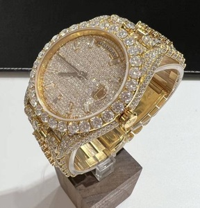 Montre-bracelet mécanique automatique de luxe pour hommes avec diamant Moissanite VVS bande en acier inoxydable Style Hip Hop bijoux de buste glacé - Product Image 3